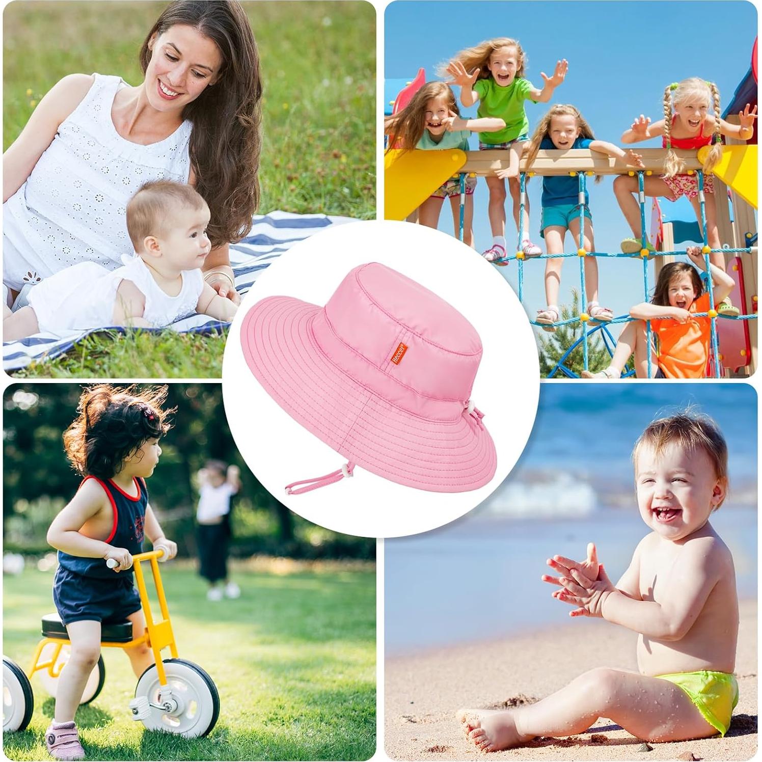 Gorro de Sol para Bebé HECCEI UPF 50+ Visera Ancha 0-24 Meses