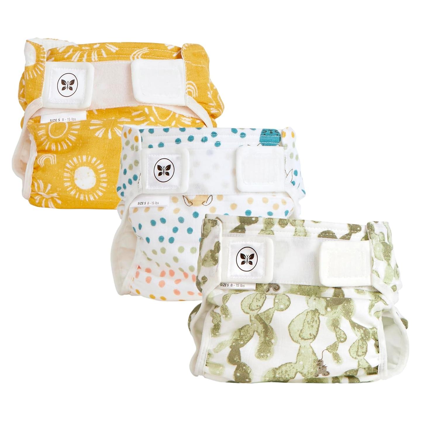 Cubiertas de Pañales de Tela Híbridos Honest Pequeño 3 Pzas