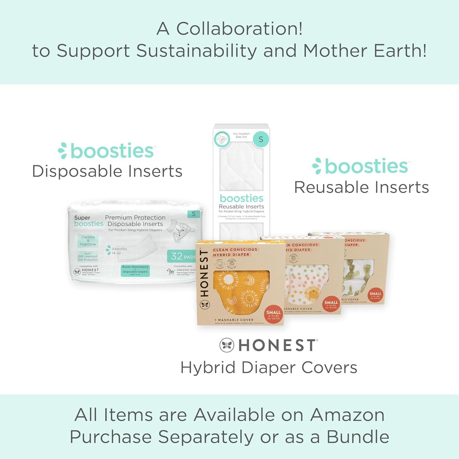 Cubiertas de Pañales de Tela Híbridos Honest Pequeño 3 Pzas