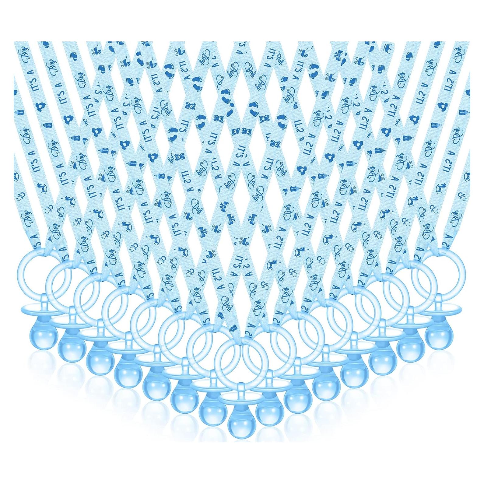 Collares de Chupetes Acrílicos Chengu 100 Pcs Baby Shower Azul