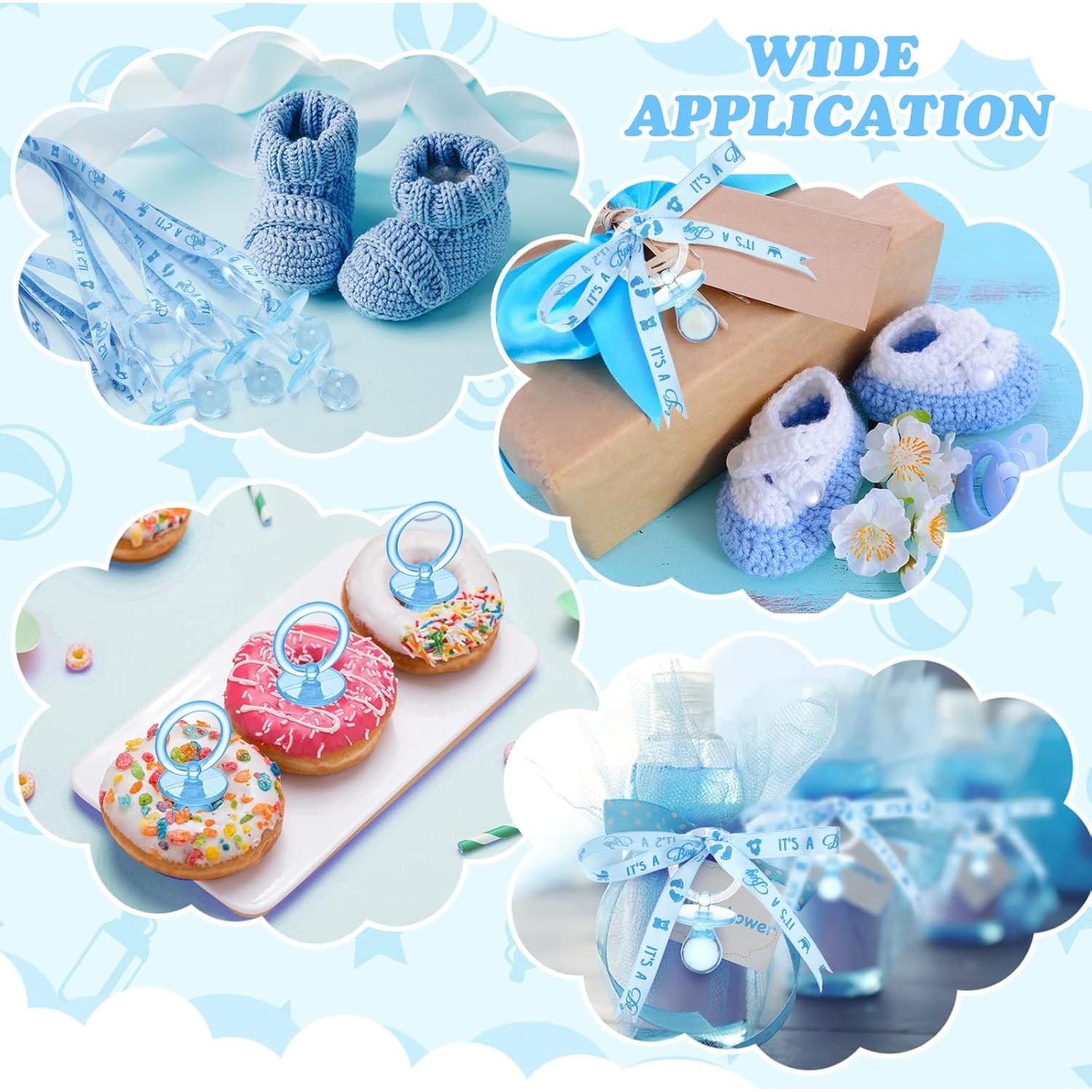 Collares de Chupetes Acrílicos Chengu 100 Pcs Baby Shower Azul