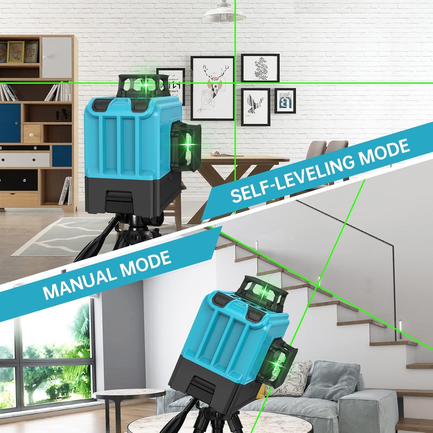 Nivel Láser Autonivelante VYTOOV 12 Líneas Verde USB-C