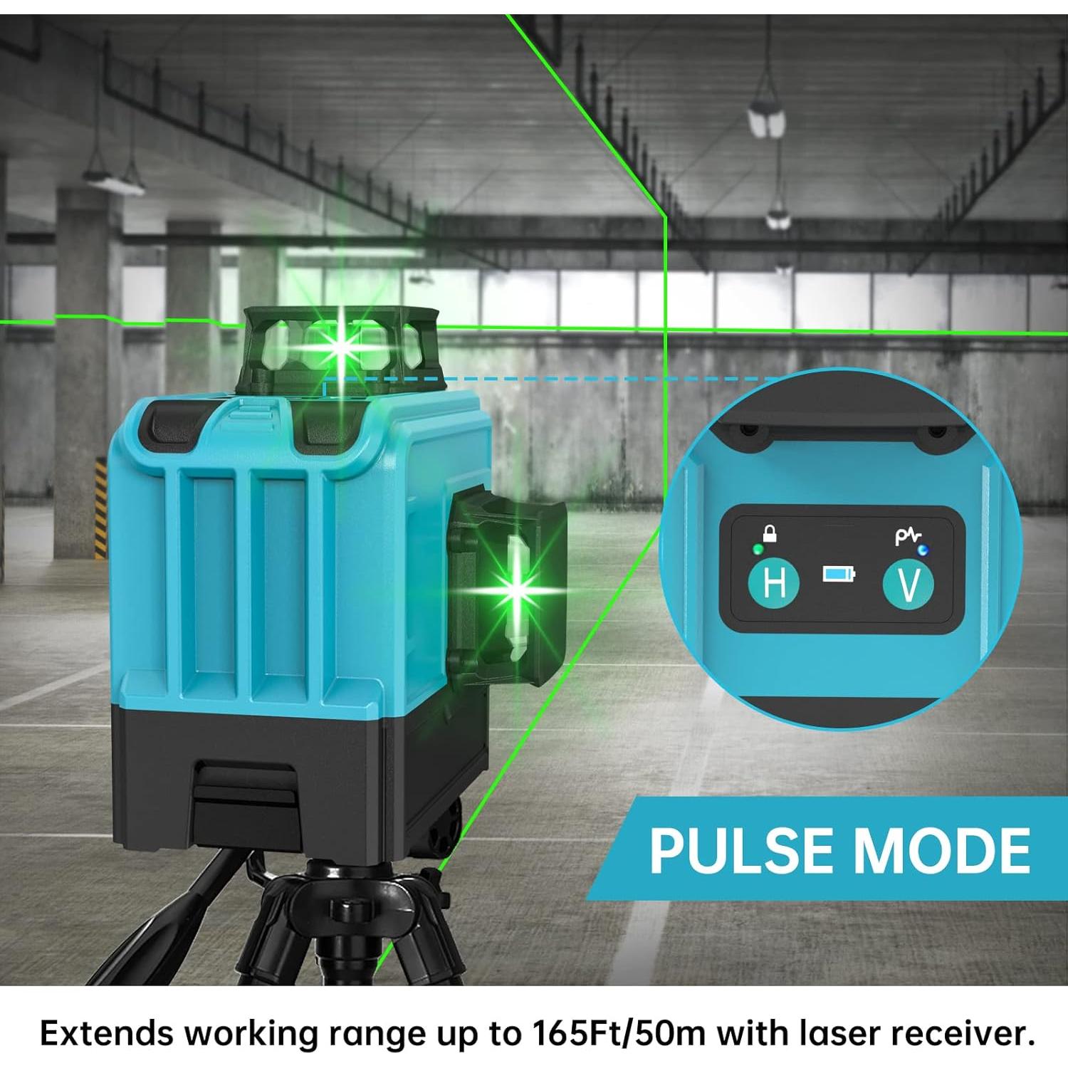 Nivel Láser Autonivelante VYTOOV 12 Líneas Verde USB-C