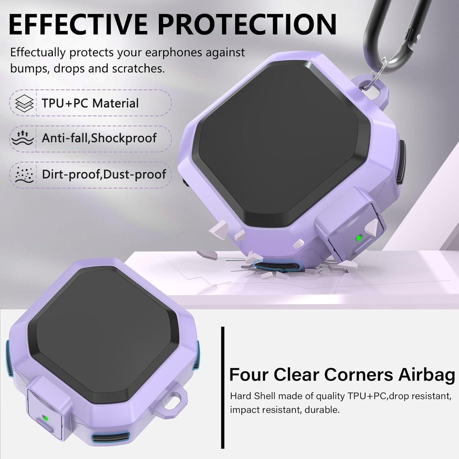 Funda para Samsung Galaxy Buds 2 Pro Ekoonpft Púrpura con Cierre Seguro