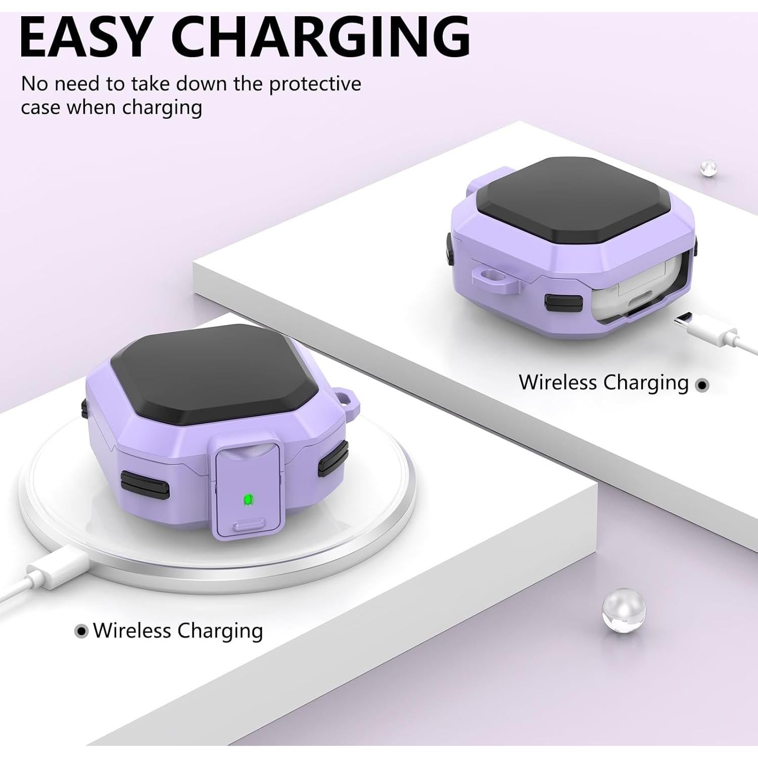 Funda para Samsung Galaxy Buds 2 Pro Ekoonpft Púrpura con Cierre Seguro