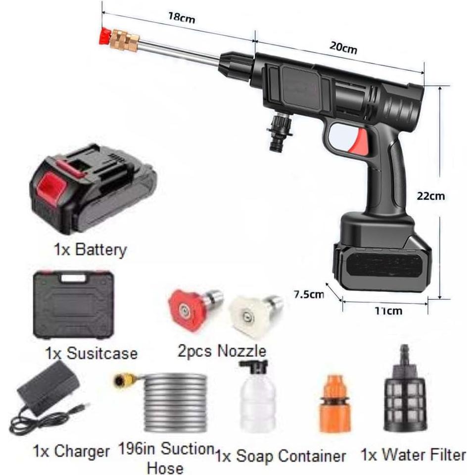 Lavadora a Presión Inalámbrica Blusonno 30Bar Batería 1.5kg