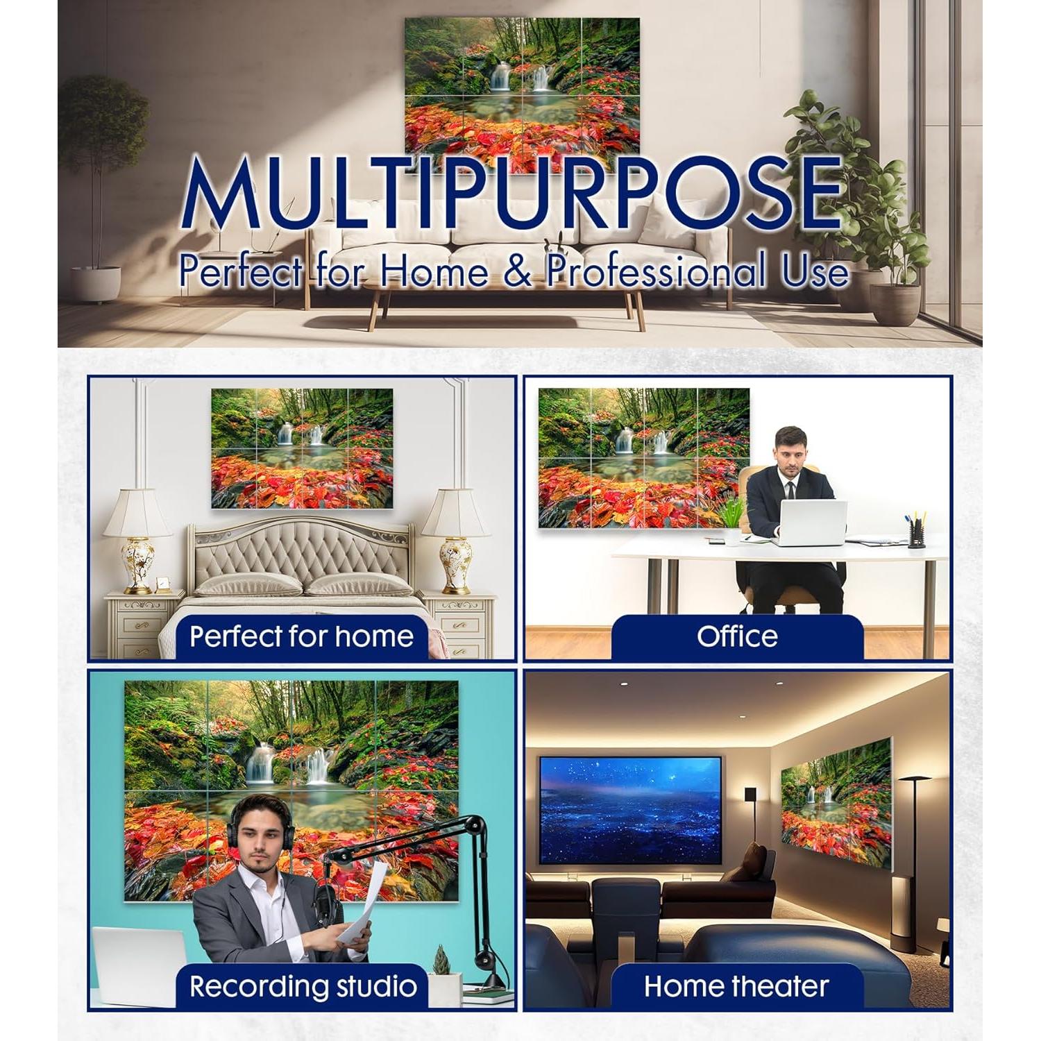 Panel Acústico de Arte Pinwelife 121.9x81.3cm Follaje Otoño