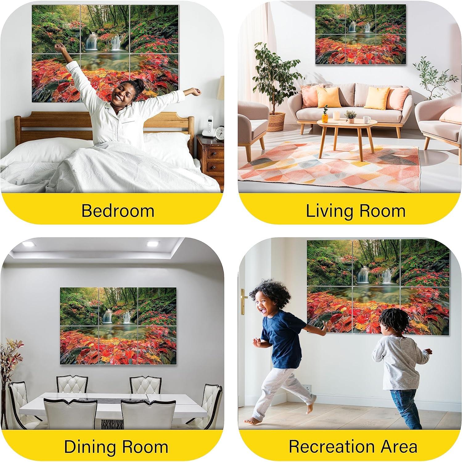 Panel Acústico de Arte Pinwelife 121.9x81.3cm Follaje Otoño