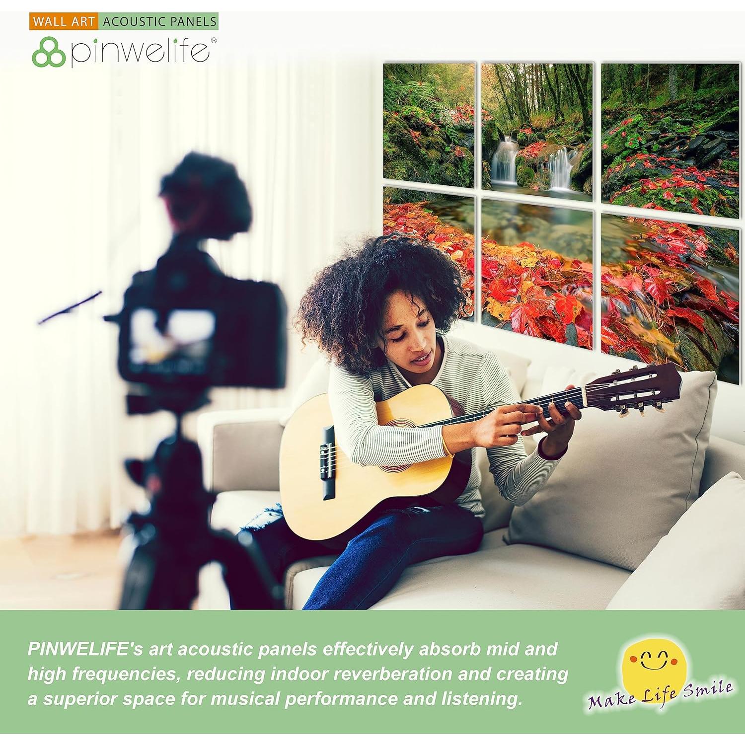 Panel Acústico de Arte Pinwelife 121.9x81.3cm Follaje Otoño