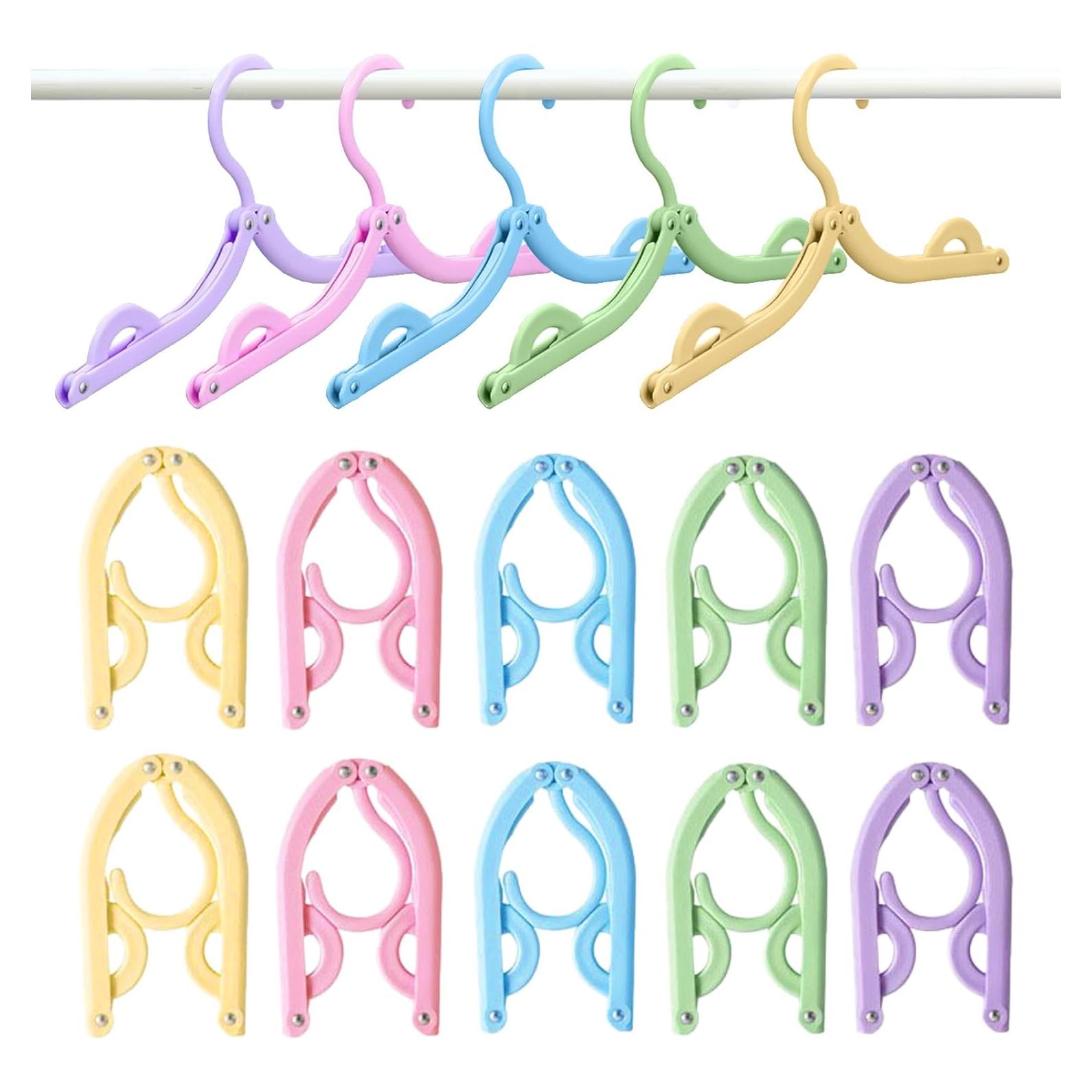 10 Perchas Plegables de Viaje ZSFUMYU - Colores Mezclados