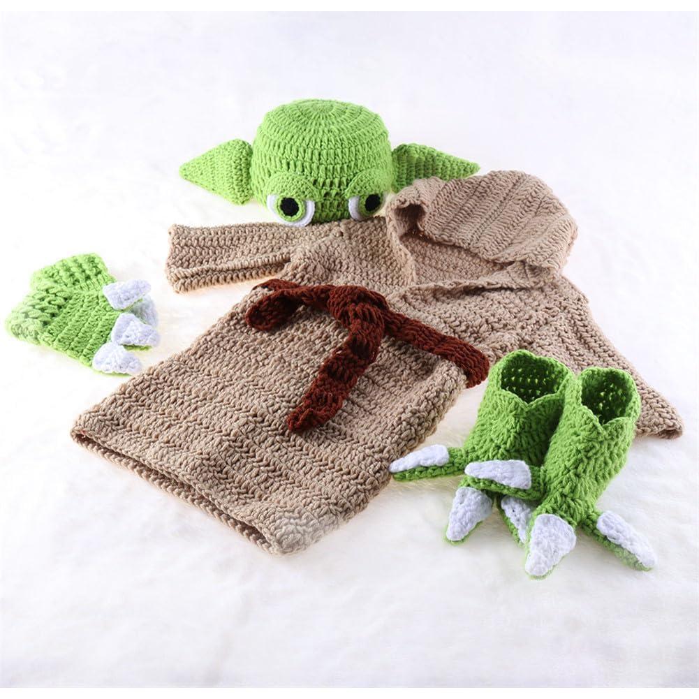 Conjunto de Ganchillo Verde para Bebés 0-3 meses BxuanW
