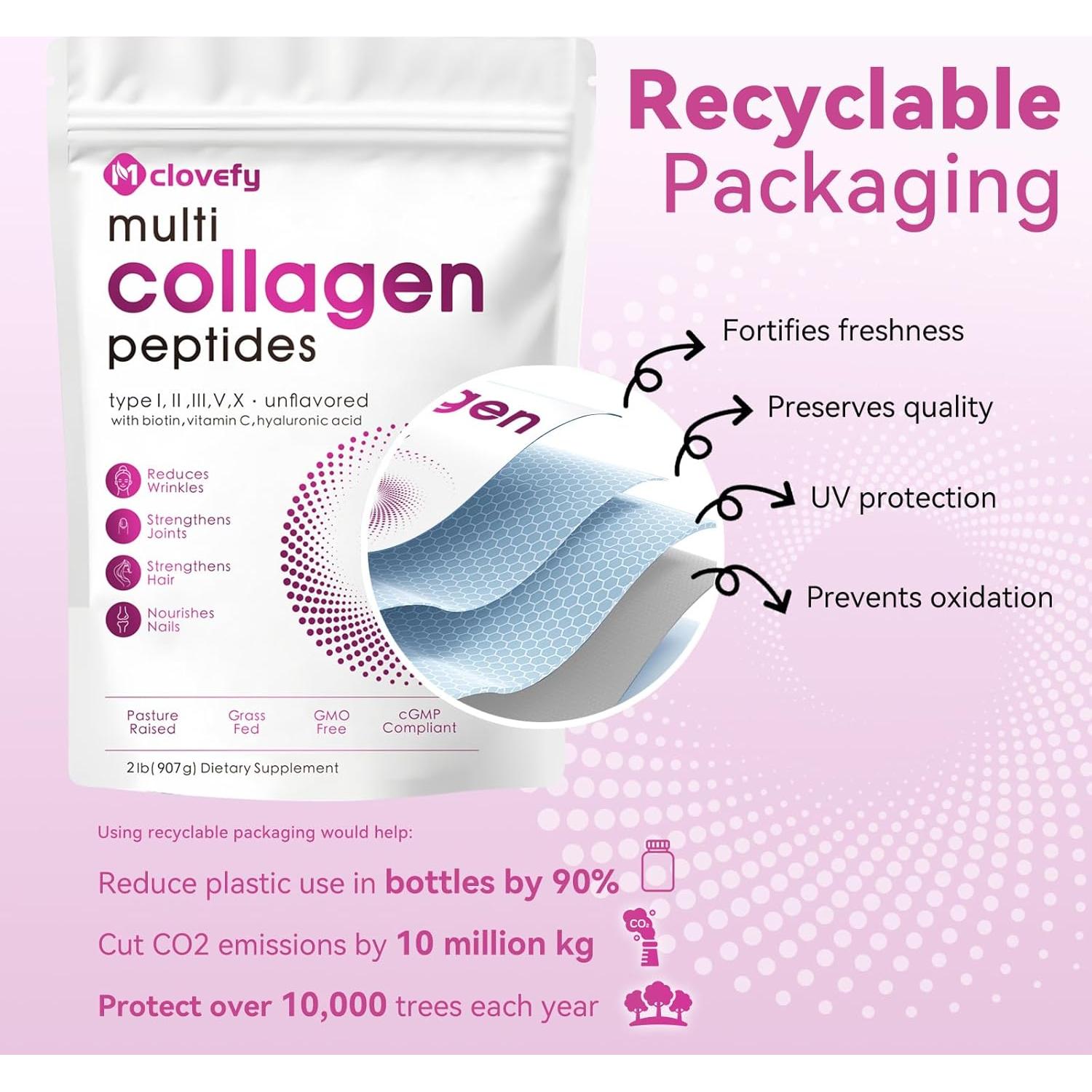 Proteína en Polvo de Colágeno Mclovefy 0.91kg Sin Sabor