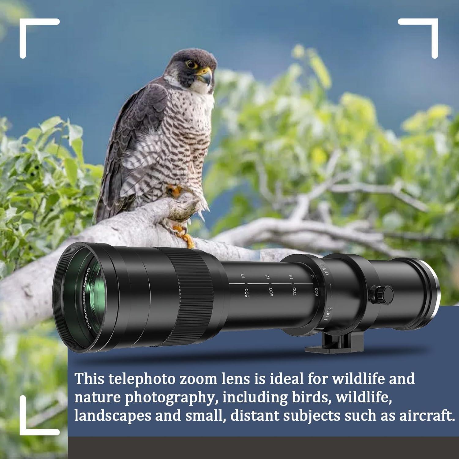 Lightdow F 420-800mm F8.3 Telephoto Zoom Lens - Manual Focus DSLR Cameras Lenses for Nikon D850 D810 D800 D610 D750 D500 D7200 D7500 D7100 D5600 D5300 D600 D3500 D3300 D5200 D5100 D5000 D7000 D700