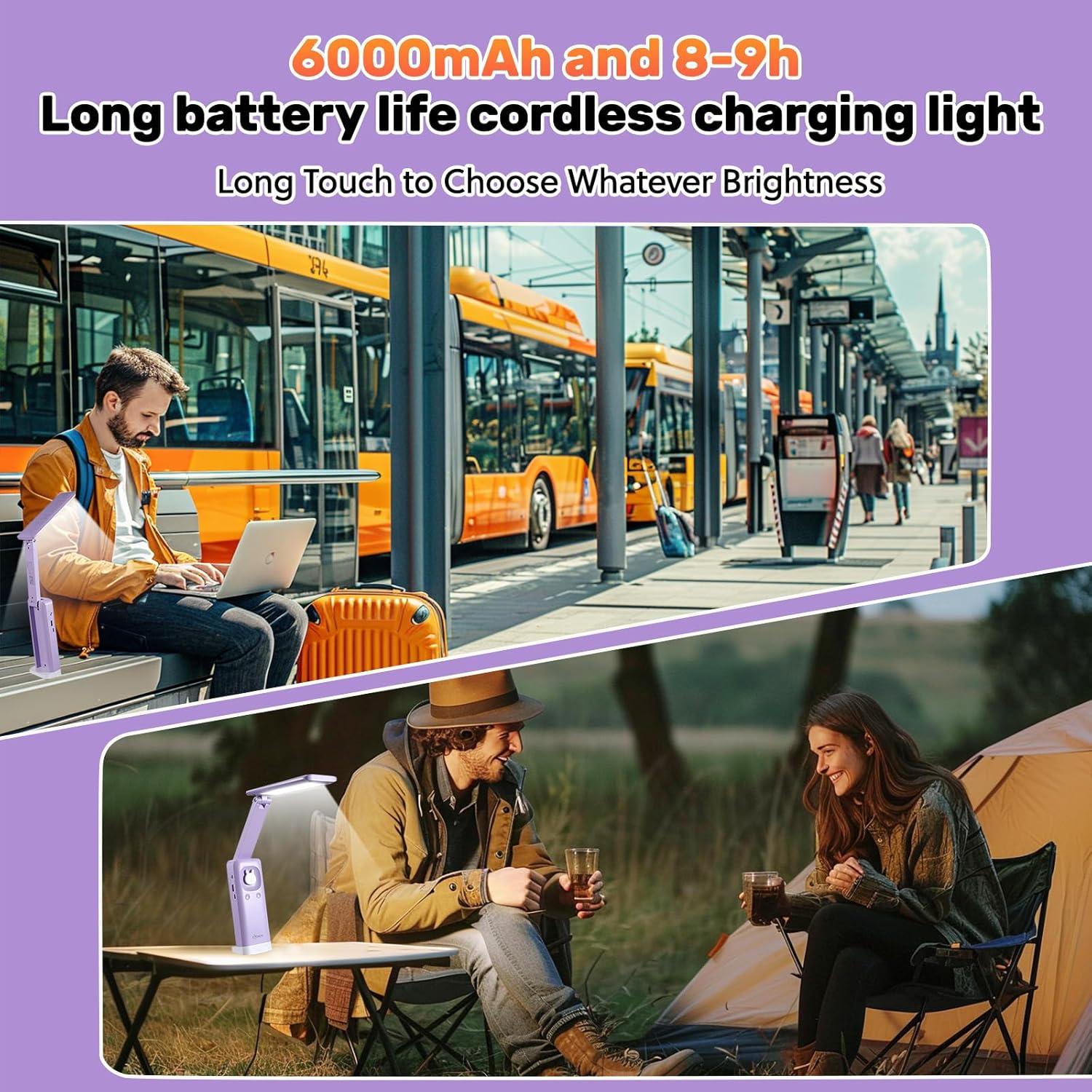 Lámpara de escritorio VAVOFO recargable 6000mAh 15 modos