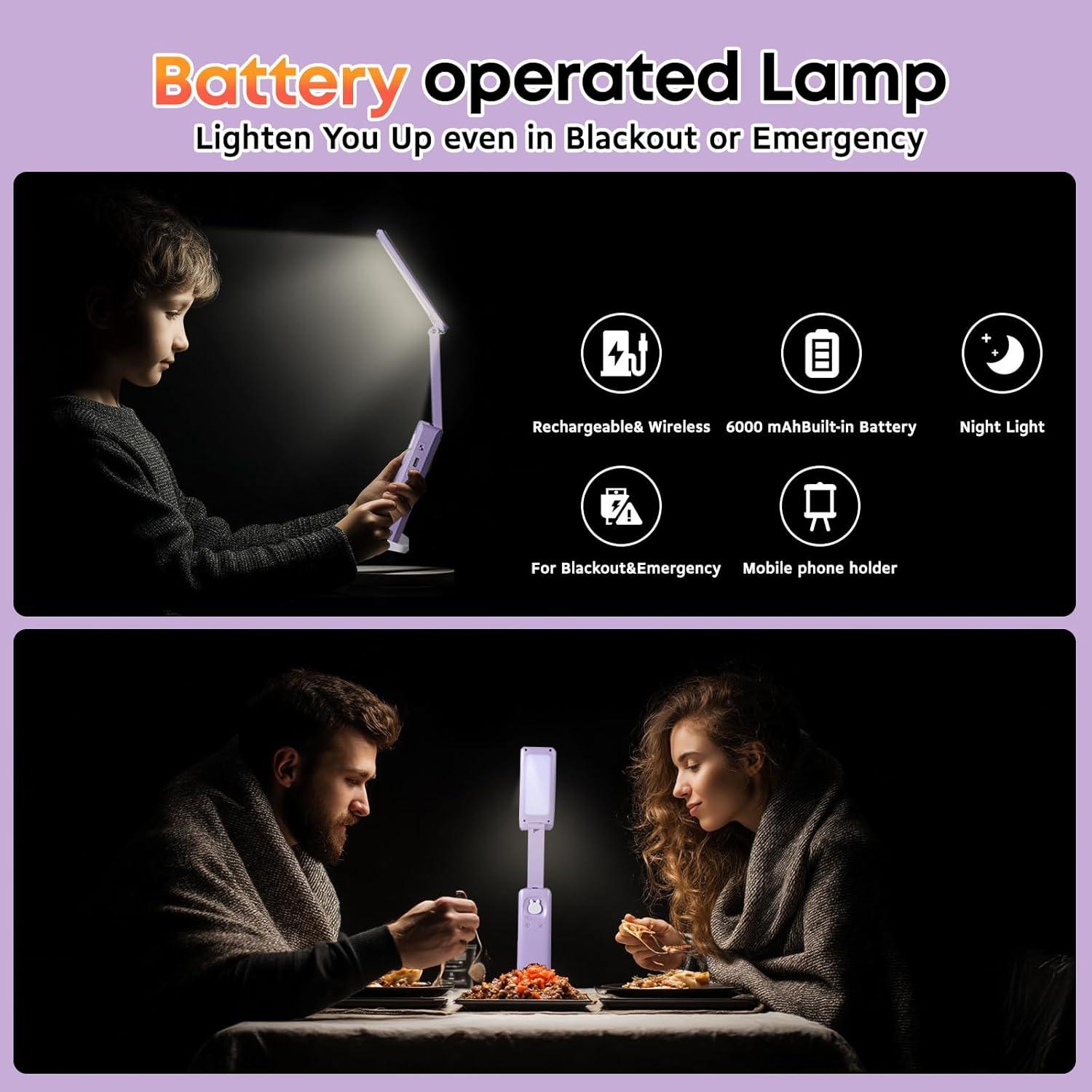 Lámpara de escritorio VAVOFO recargable 6000mAh 15 modos