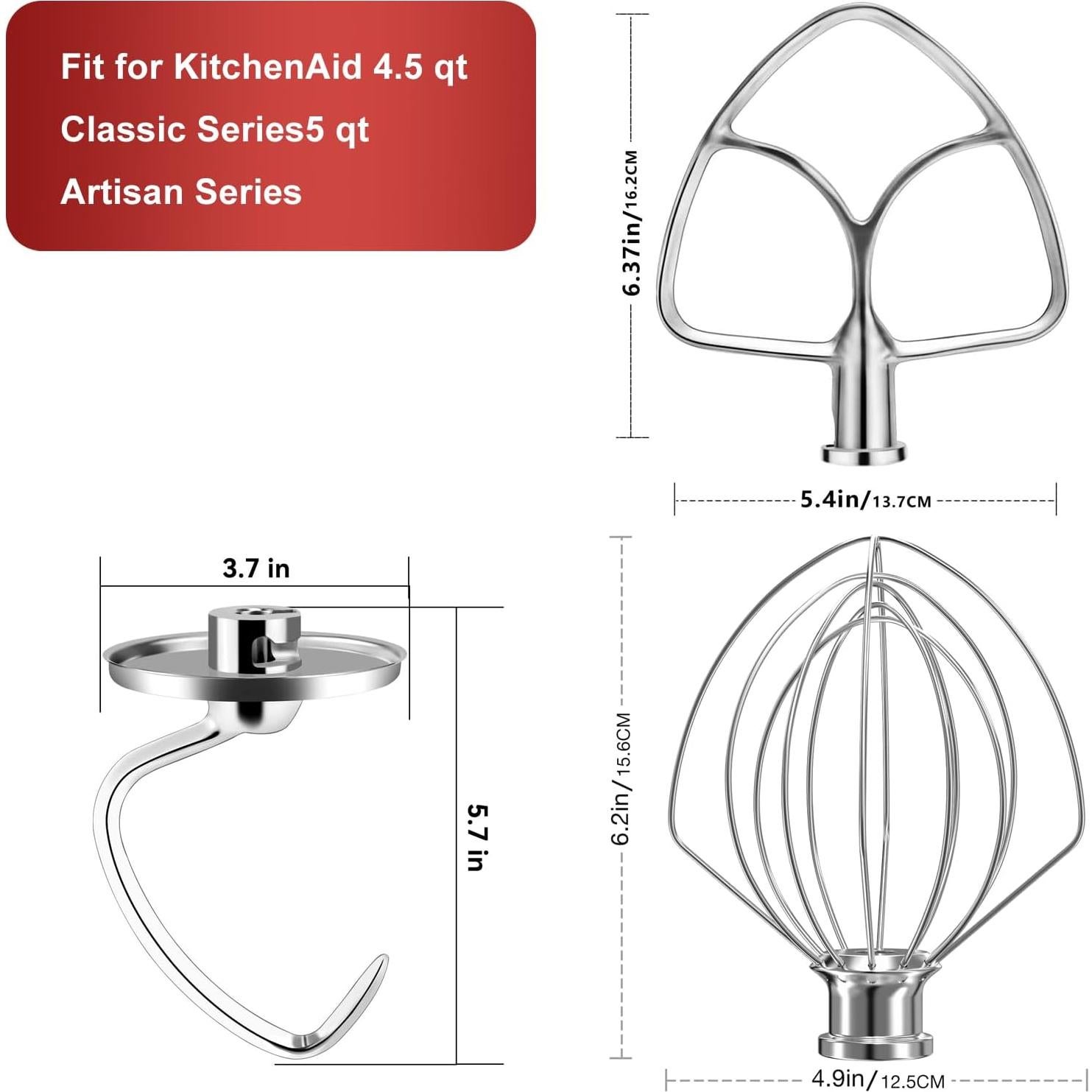 Accesorios de Mezclador KitchenAid 4.5-5QT Acero Inoxidable 3 Piezas