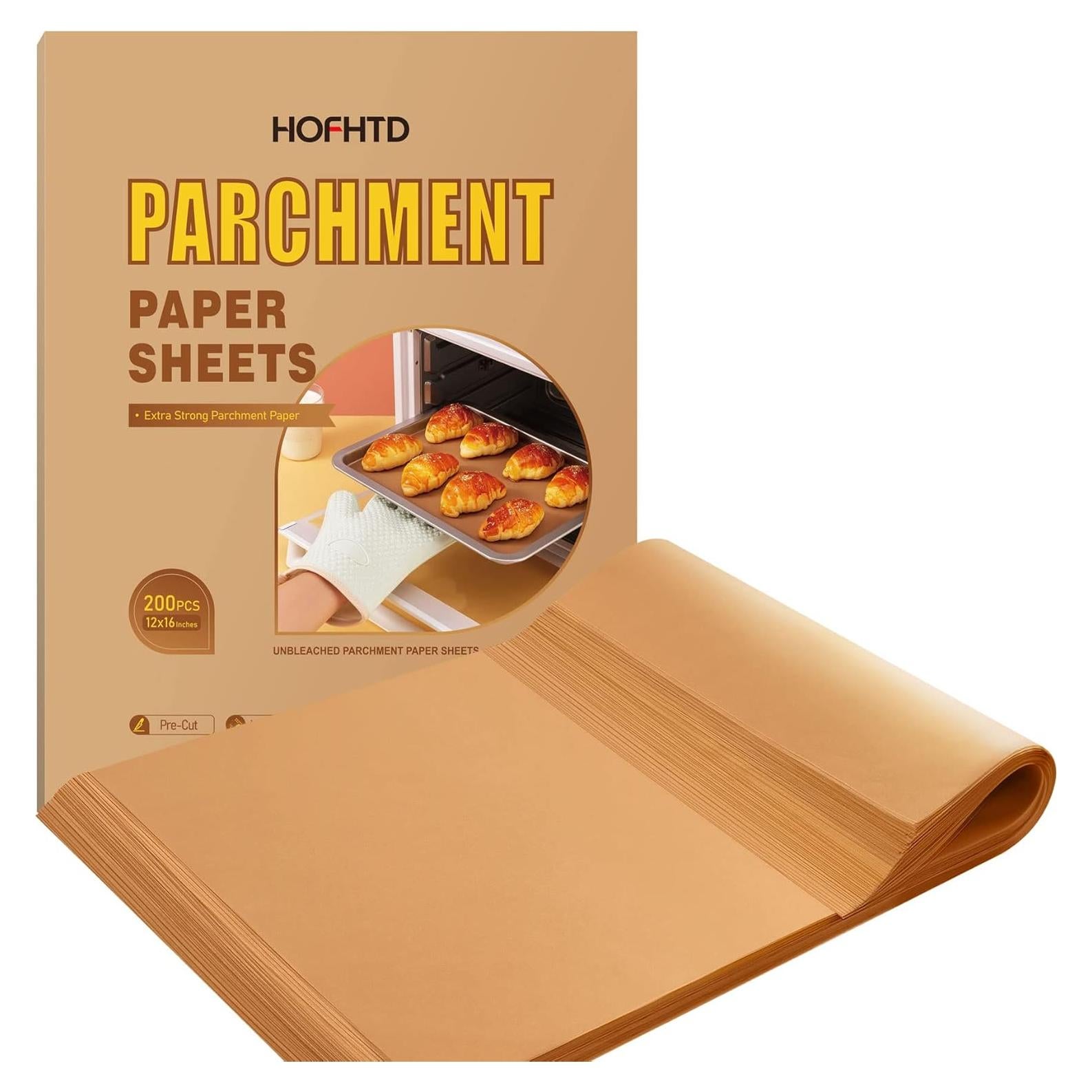 200 Hojas de Papel Pergamino HOFHTD 30.48x40.64cm Anti-adherente