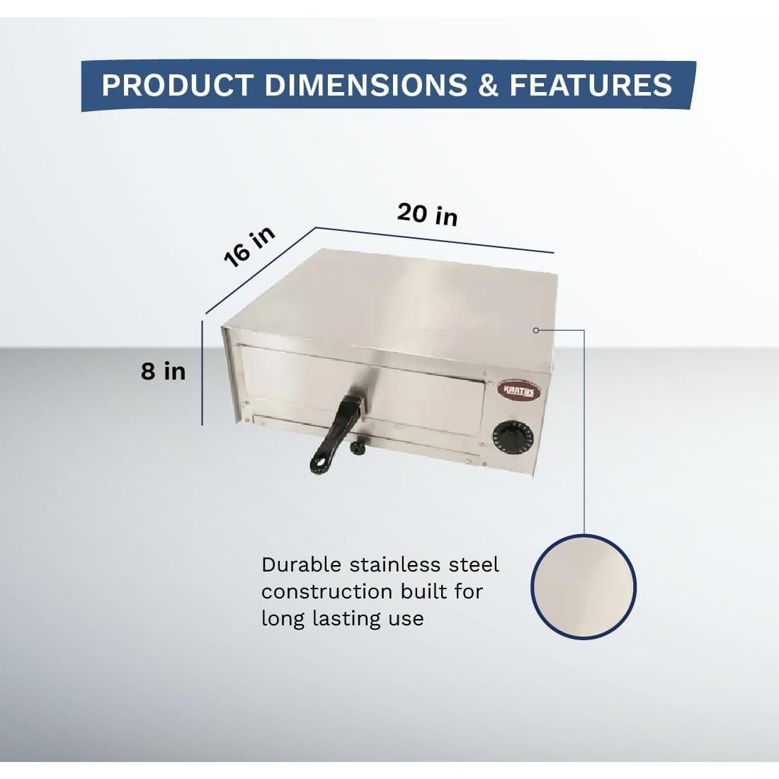 Horno Eléctrico de Mostrador Kratos 30.48 cm Acero Inoxidable