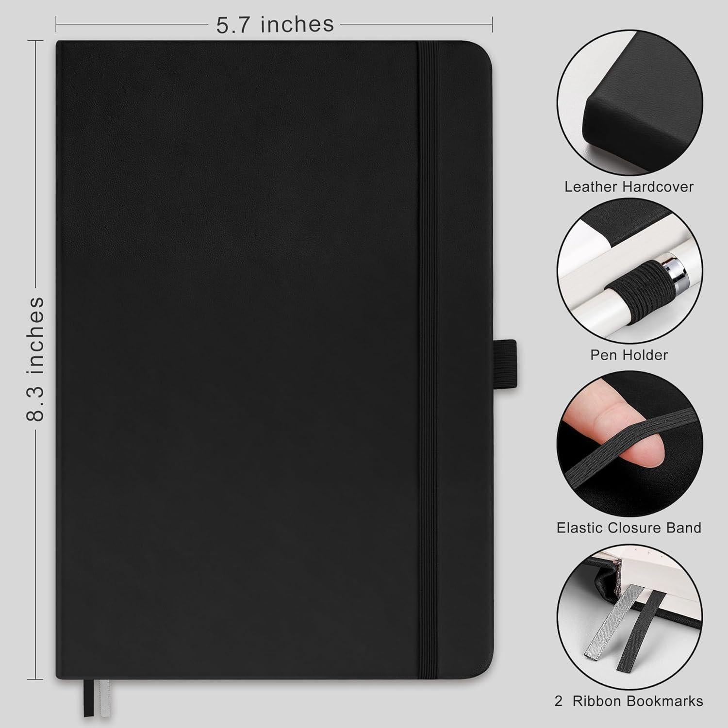 Cuaderno de Puntos RETTACY A5 Tapa Dura Cuero 192 Páginas