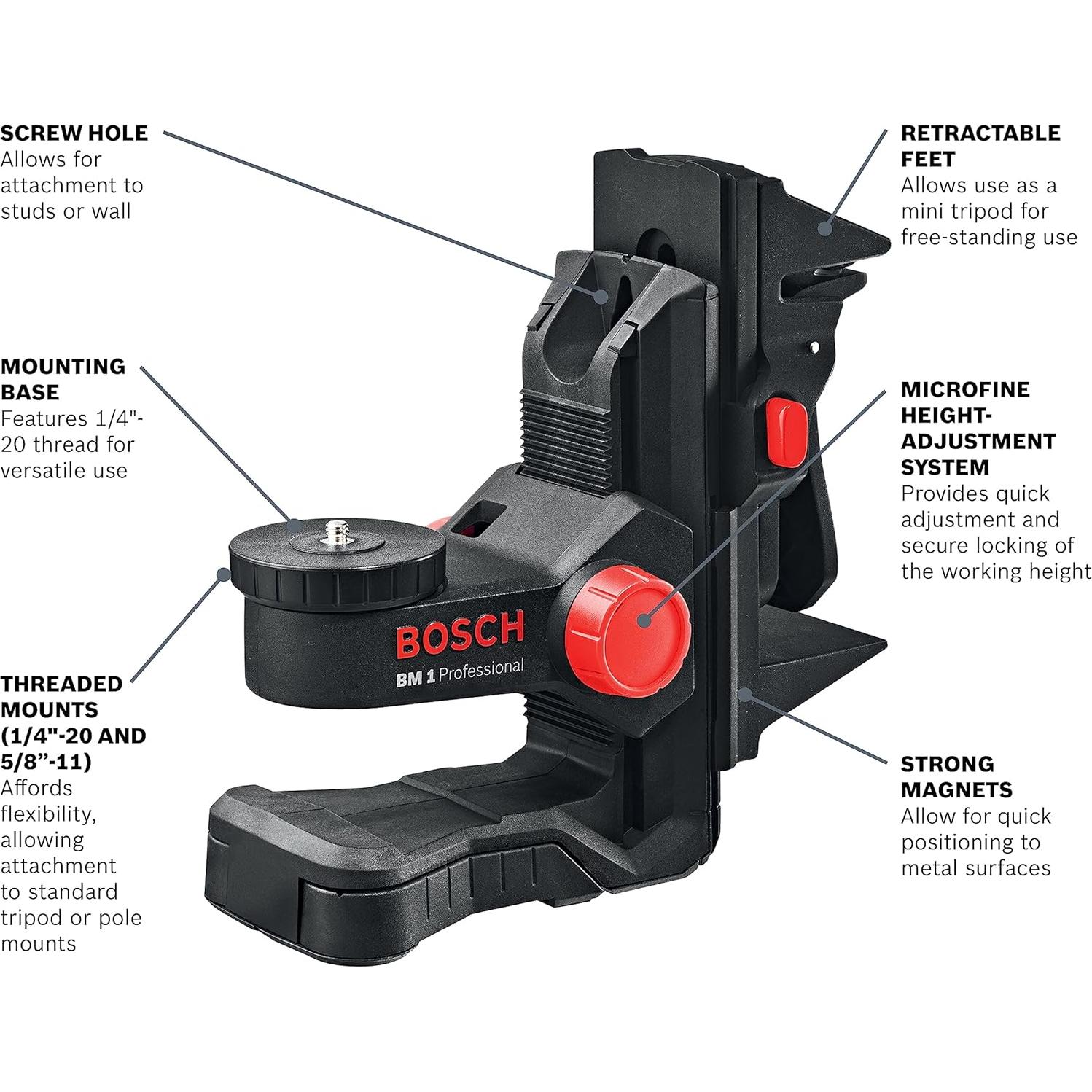 Dispositivo de Posicionamiento Bosch BM1 para Lásers de Línea y Punto