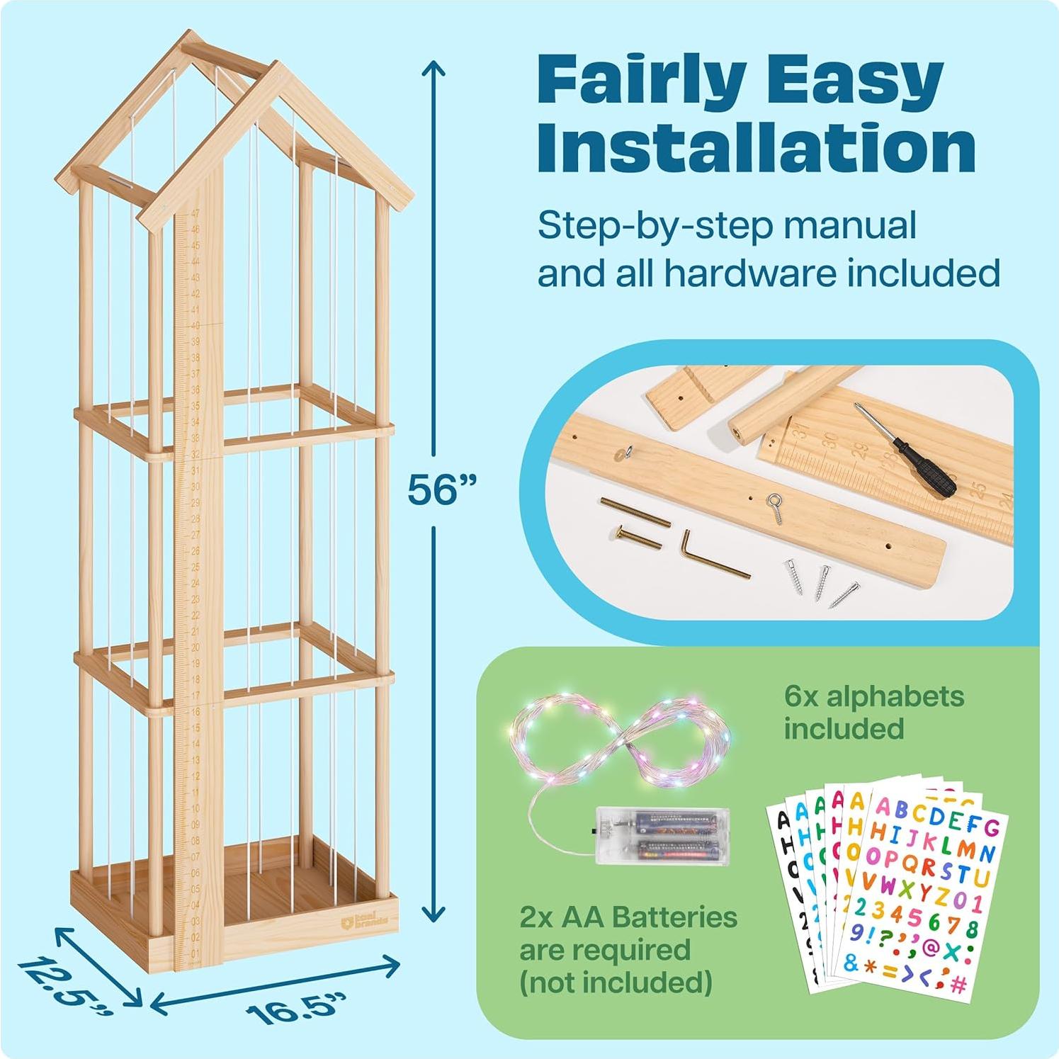 Jaula de Almacenamiento para Peluches ToAIBrands - Madera Natural Grande