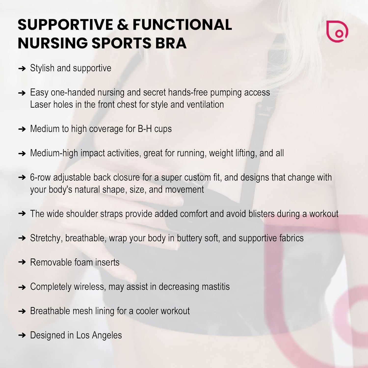 Sostenedor de Lactancia Deportivo Chloe 4 Running - Nube Negra