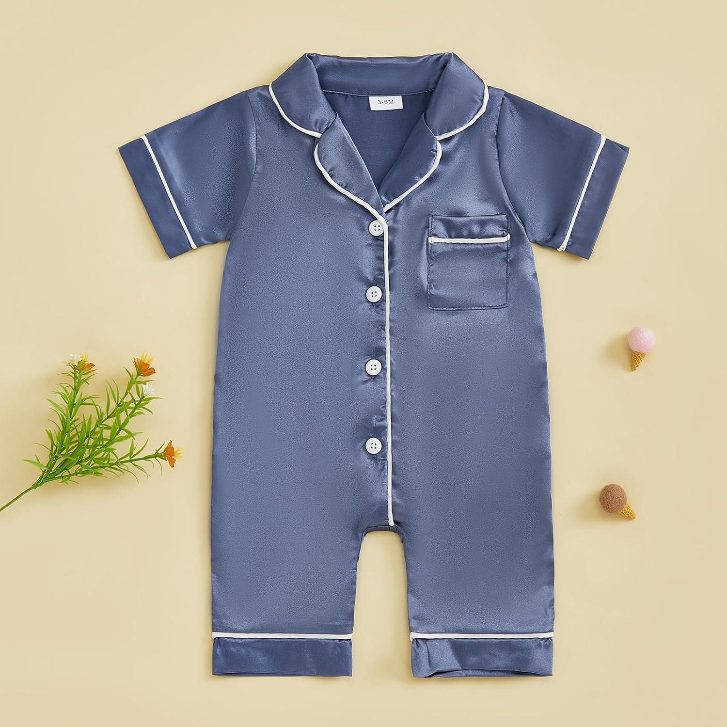 Pijama de Seda Satinada Kuriozud para Niños 0-24 Meses