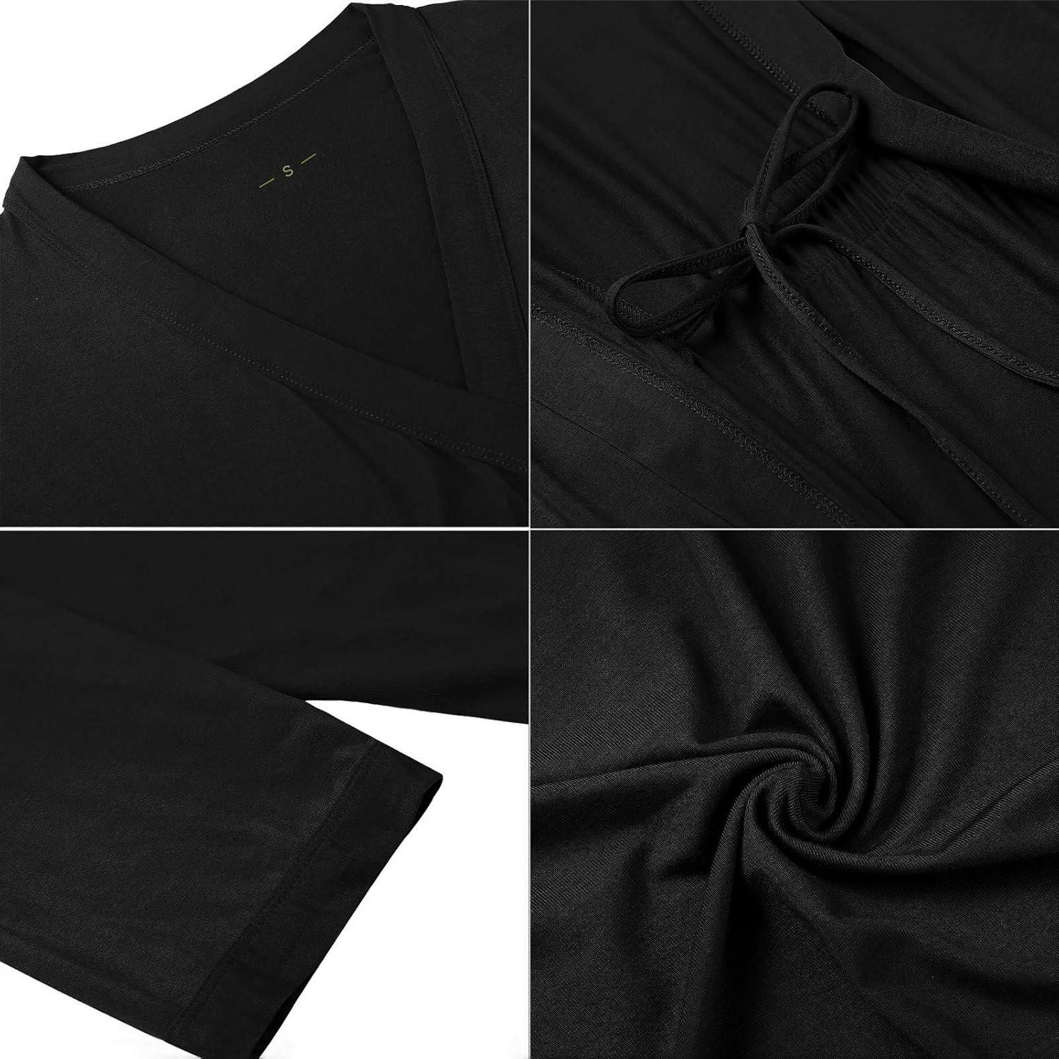 Bata Corta de Seda para Mujeres Samring - Kimono Negro