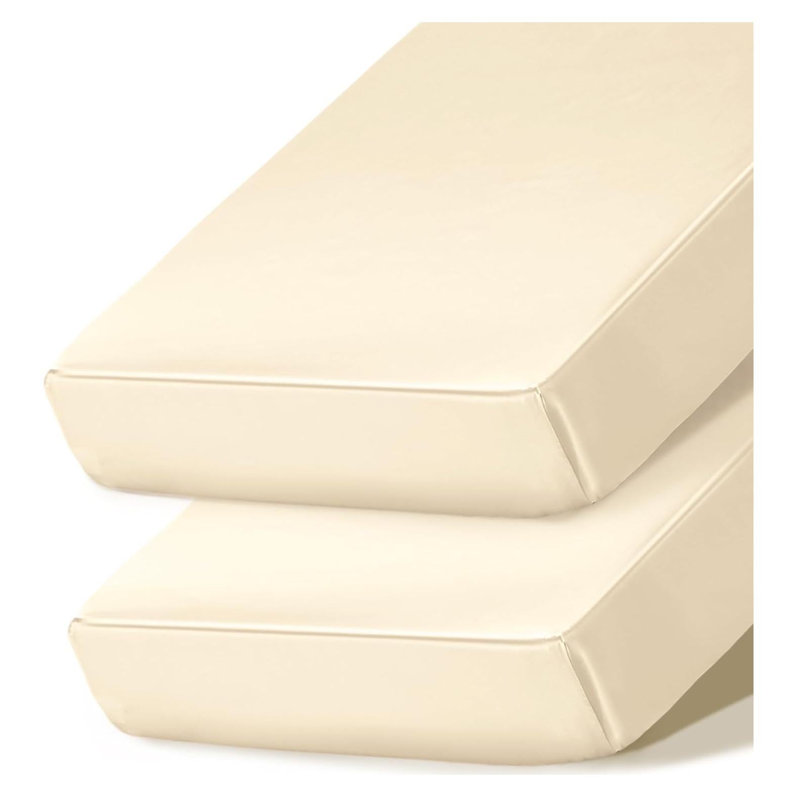 Sábanas de Cuna de Satén Ersmak - 2 Piezas Beige 71x132 cm