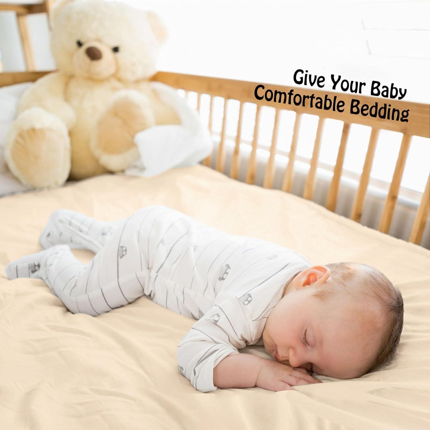 Sábanas de Cuna de Satén Ersmak - 2 Piezas Beige 71x132 cm