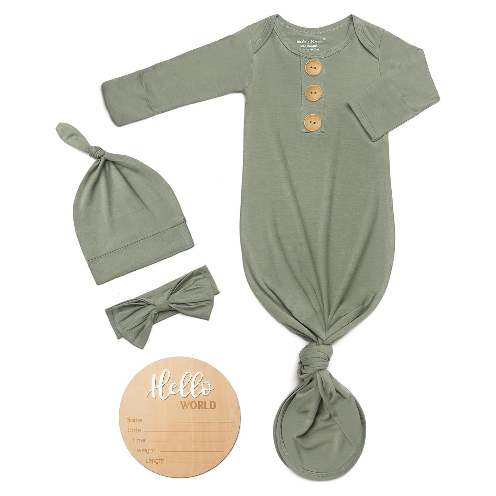Bata Suave para Bebé Nudo Baby Noah 0-3 Meses Verde Militar