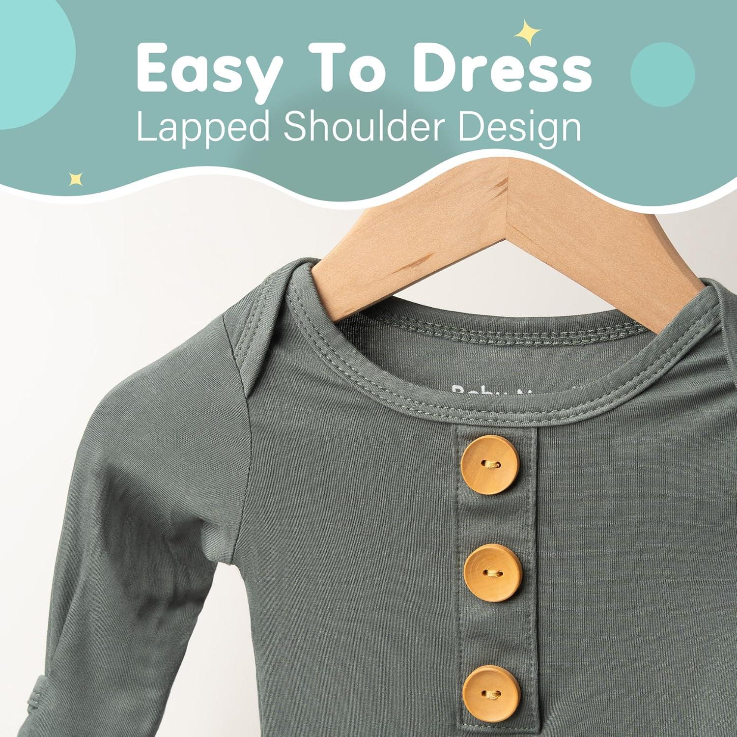 Bata Suave para Bebé Nudo Baby Noah 0-3 Meses Verde Militar