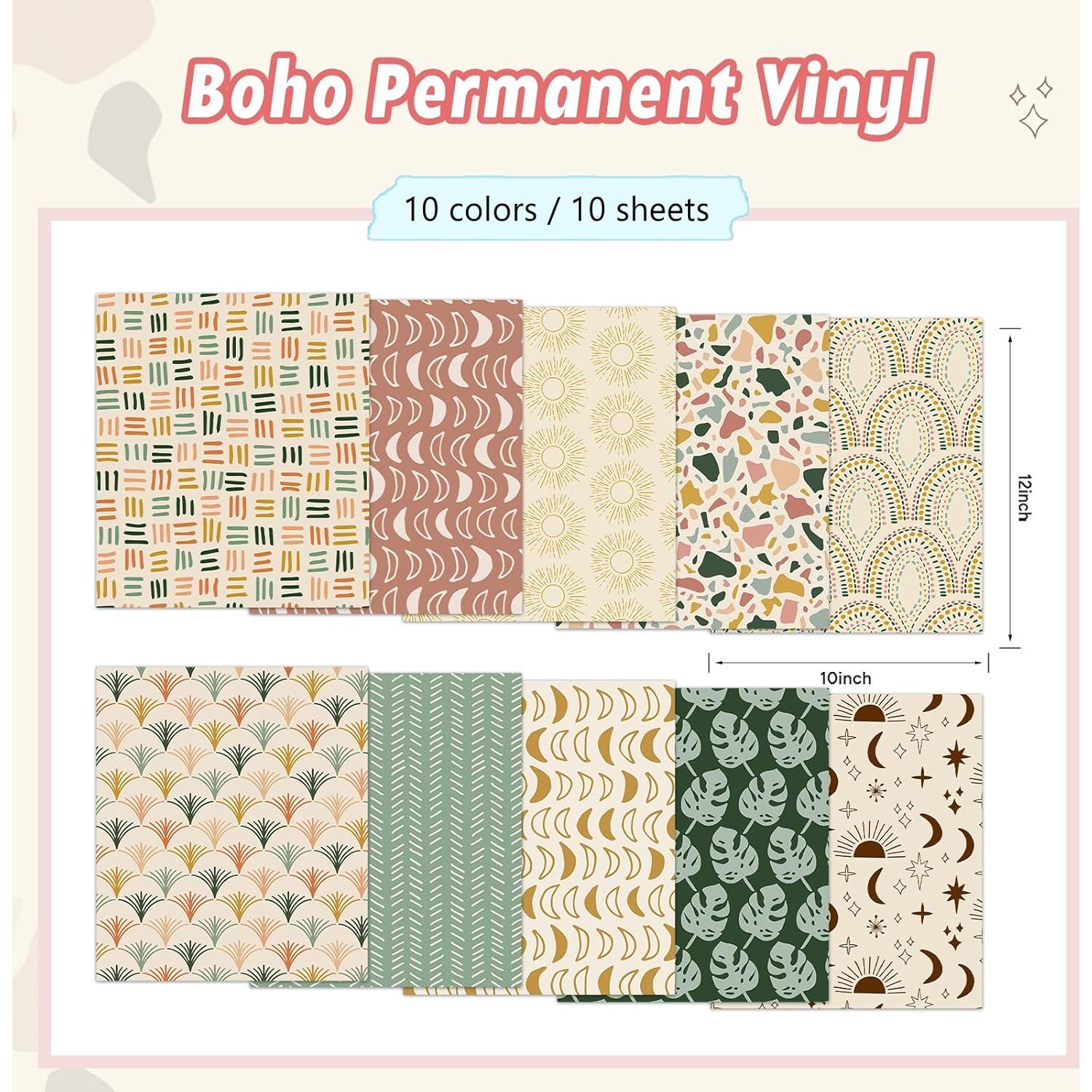 Vinilo Adhesivo Permanente Boho Tintnut 10 Hojas 30.48x25.4cm