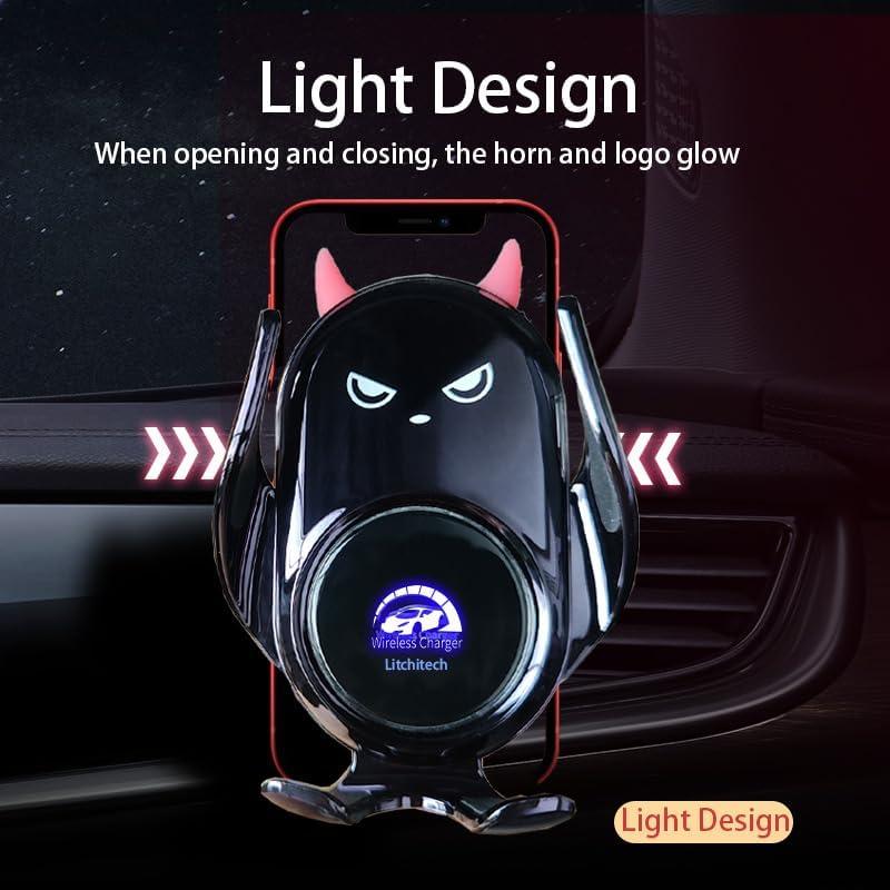 Soporte Cargador Inalámbrico Auto Litchitech 15W Negro