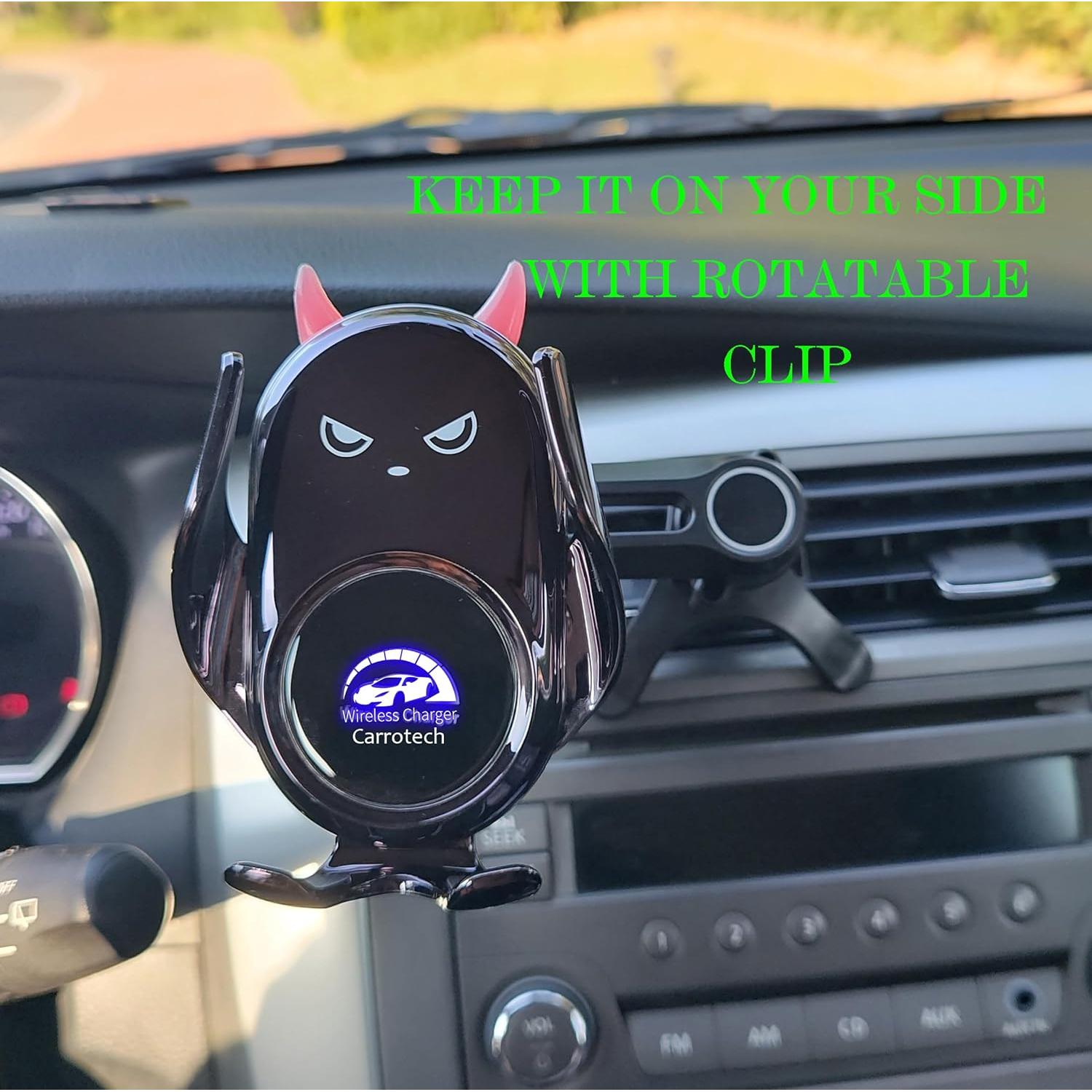 Soporte Cargador Inalámbrico Auto Litchitech 15W Negro