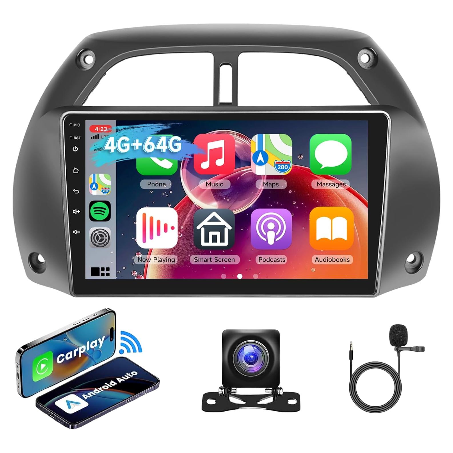 Estéreo Android 9" Hodozzy para Toyota RAV4 2001-2006 4G+64G