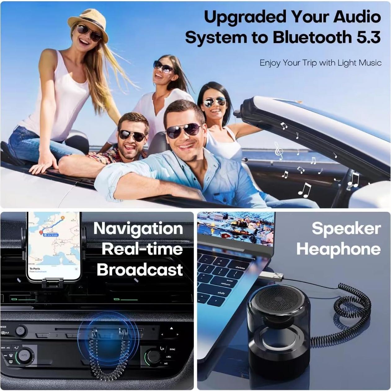 Adaptador Bluetooth 5.3 GLOBELEC USB a 3.5mm con Micrófono