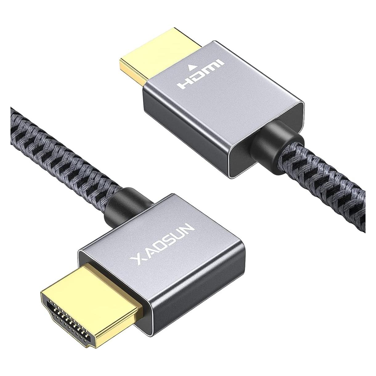 Cable HDMI 2.0 en ángulo recto XAOSUN 2m 4K@60Hz anti-interferencia