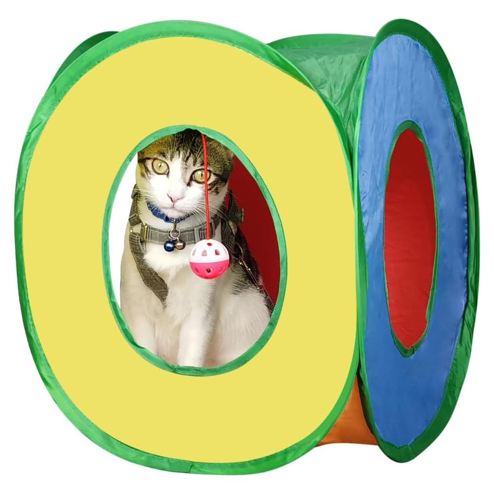 Túnel para Gatos Andiker Cuadrado S Plegable Colorido 50x50 cm