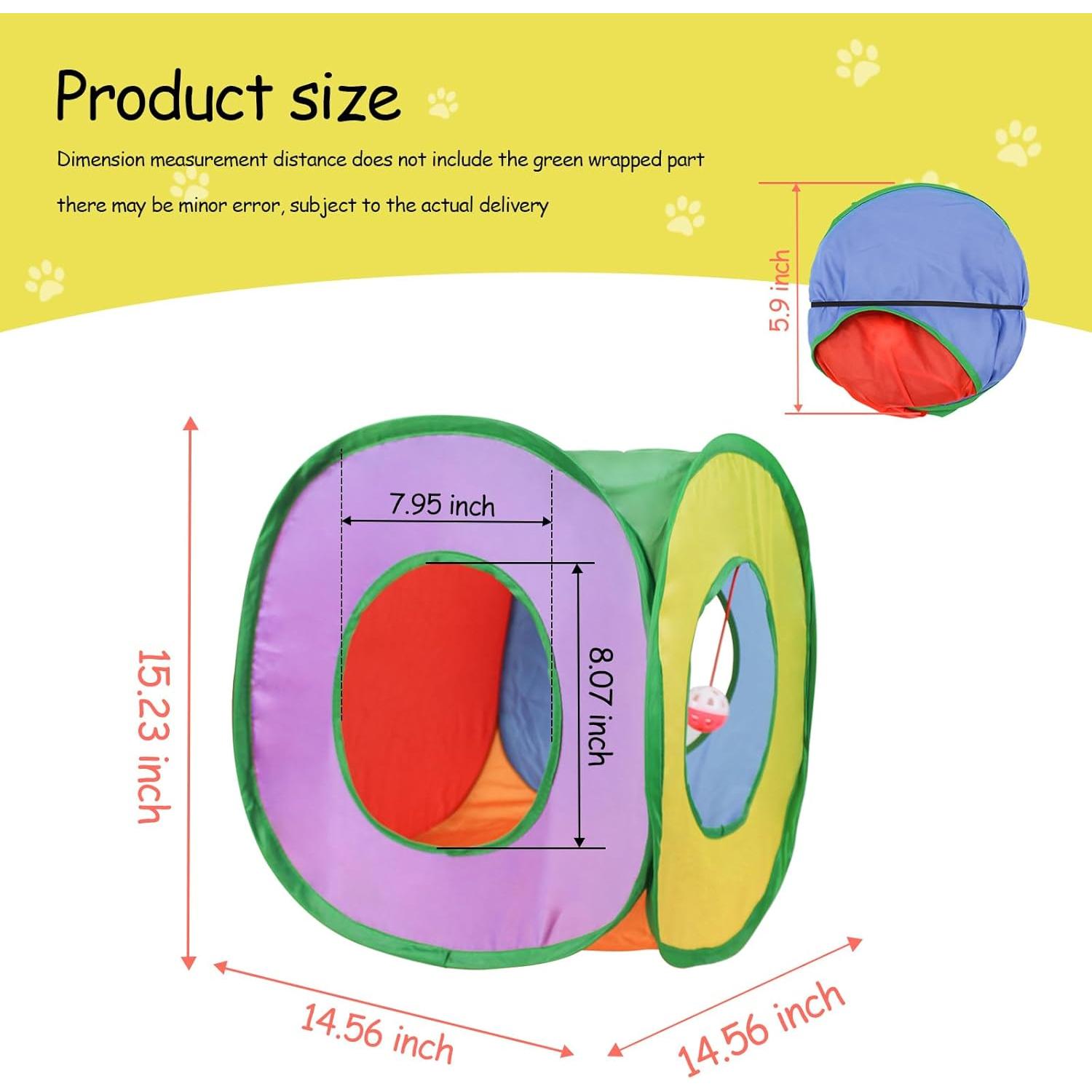 Túnel para Gatos Andiker Cuadrado S Plegable Colorido 50x50 cm