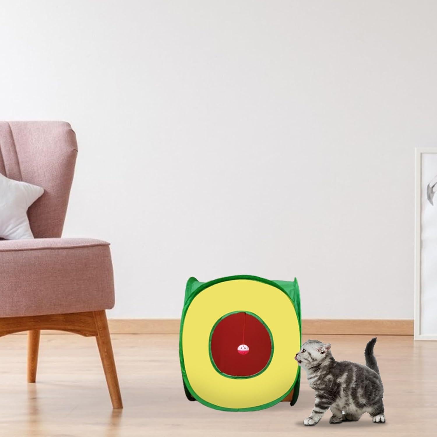 Túnel para Gatos Andiker Cuadrado S Plegable Colorido 50x50 cm