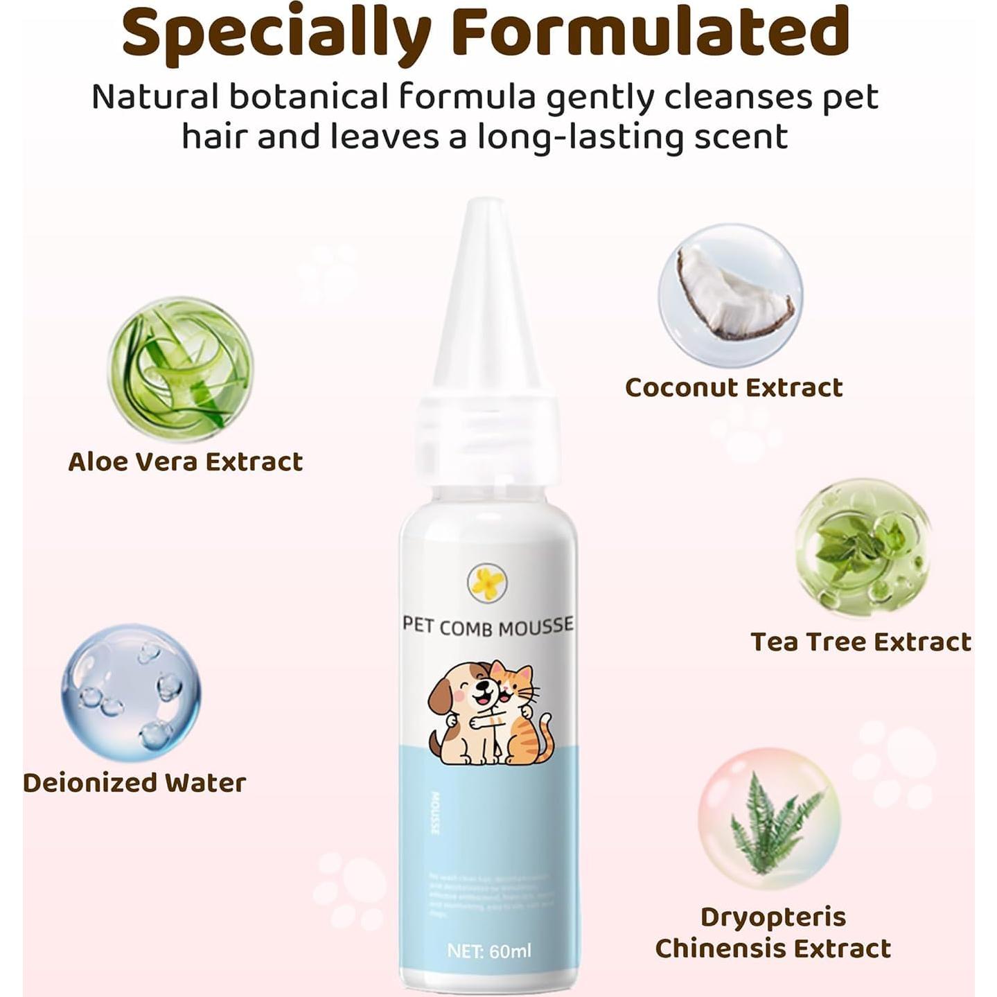 Cepillo de Aseo para Mascotas Hotoo 6 en 1 Rosa con Champú