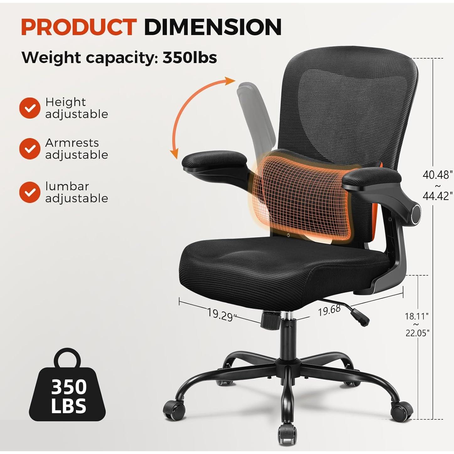 Silla de Oficina GTRACING Ergonómica con Soporte Lumbar 150 kg