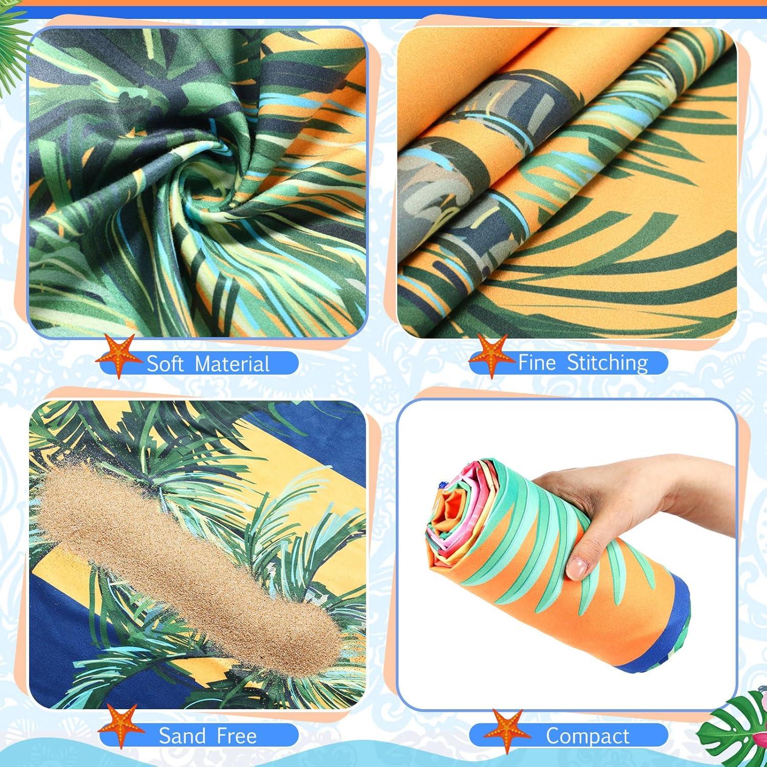 Buryeah 6 Toallas de Playa Microfibra 150x70 cm Secado Rápido