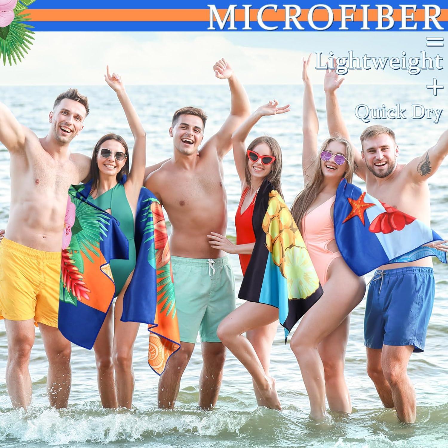 Buryeah 6 Toallas de Playa Microfibra 150x70 cm Secado Rápido