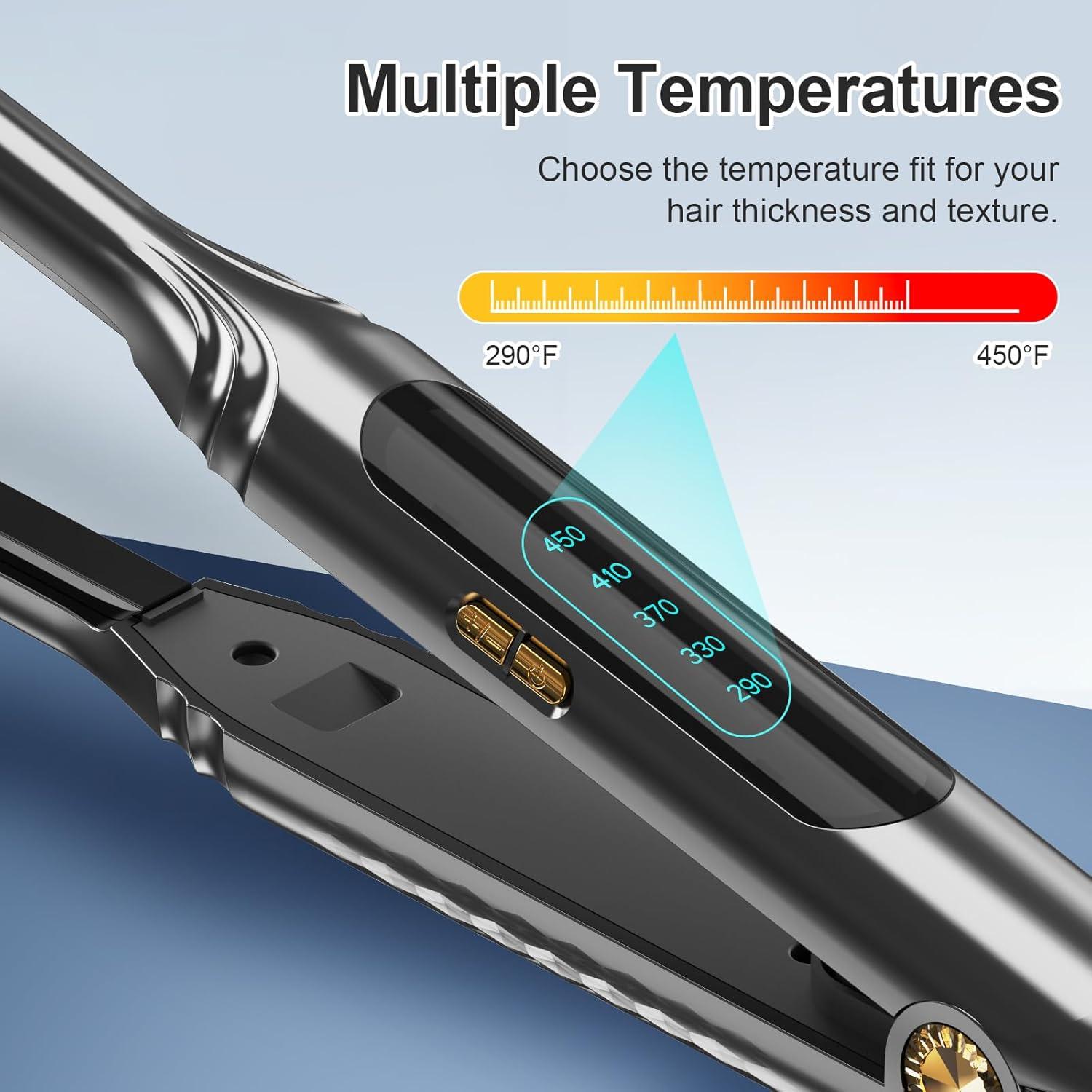 Plancha de Cabello Mini Ficzcfy 0.76 cm Gris, Doble Voltaje
