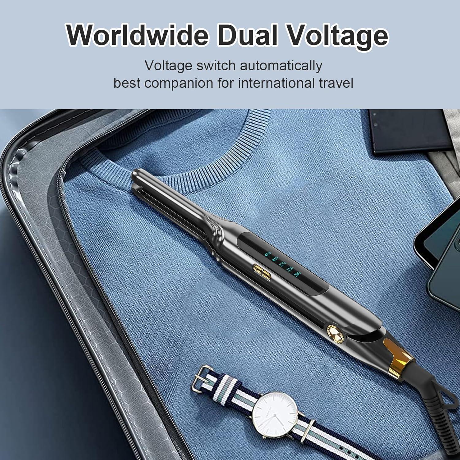 Plancha de Cabello Mini Ficzcfy 0.76 cm Gris, Doble Voltaje