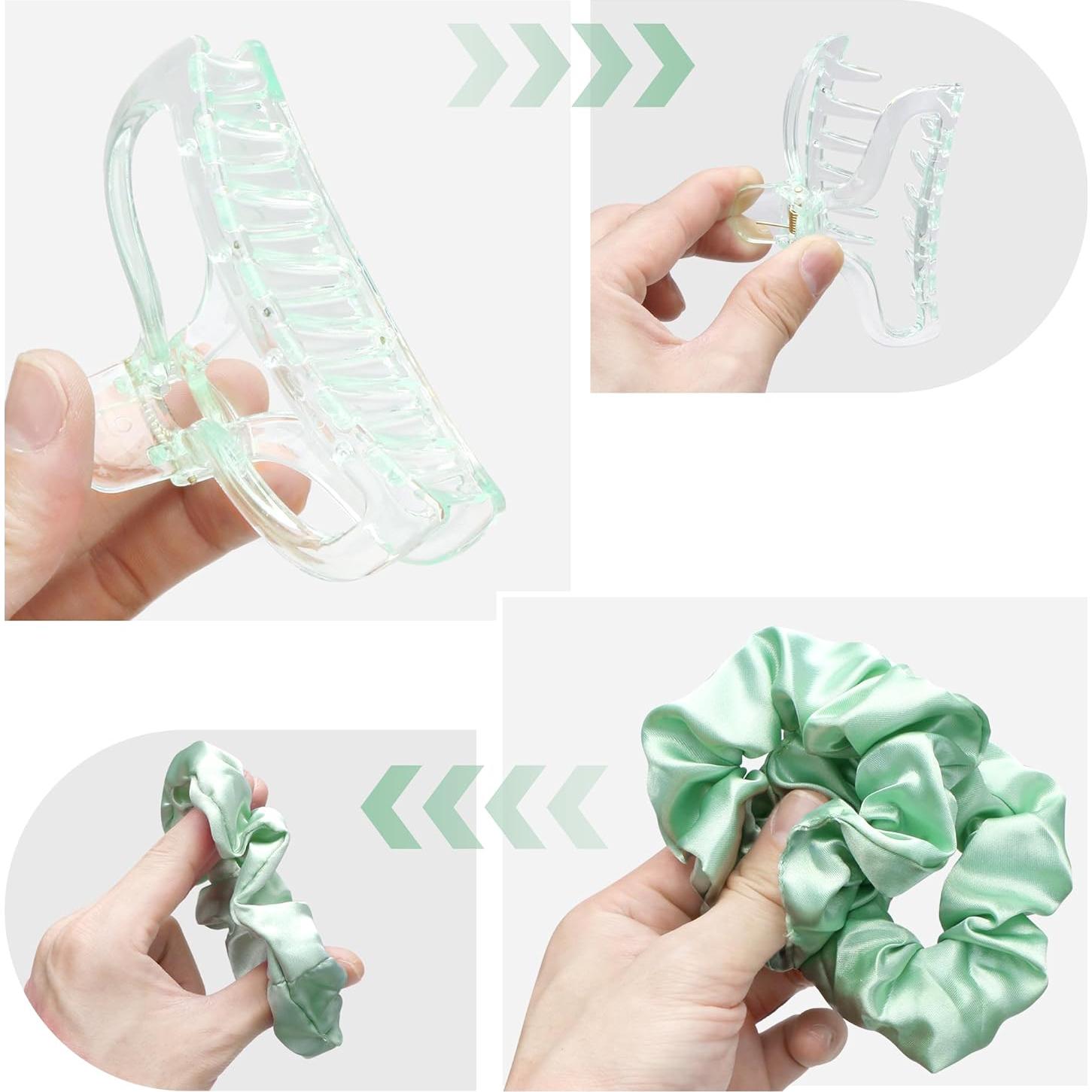 Juego de Rizado Sin Calor BABYSHEEP - Banda de Satén Verde 5 Unidades