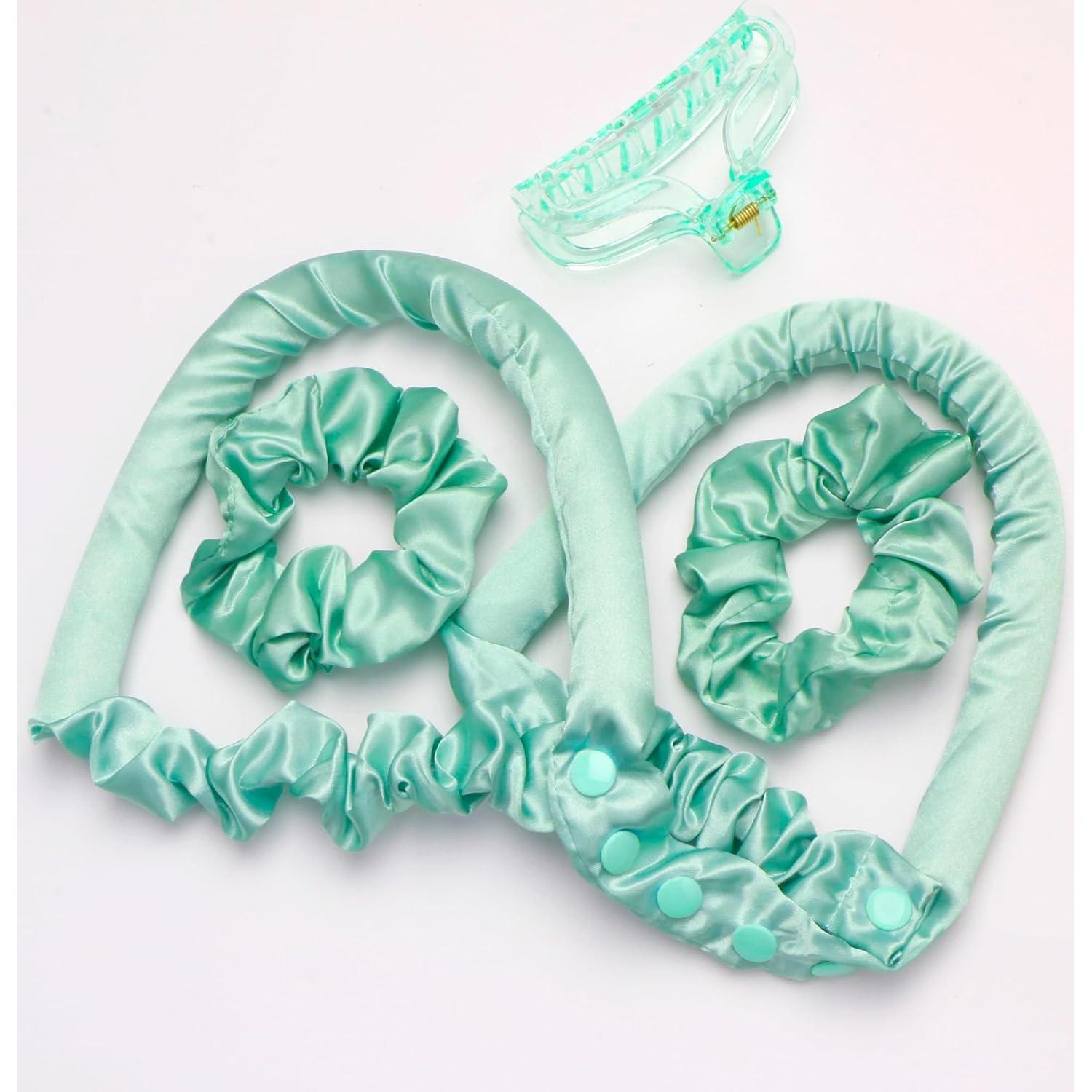 Juego de Rizado Sin Calor BABYSHEEP - Banda de Satén Verde 5 Unidades