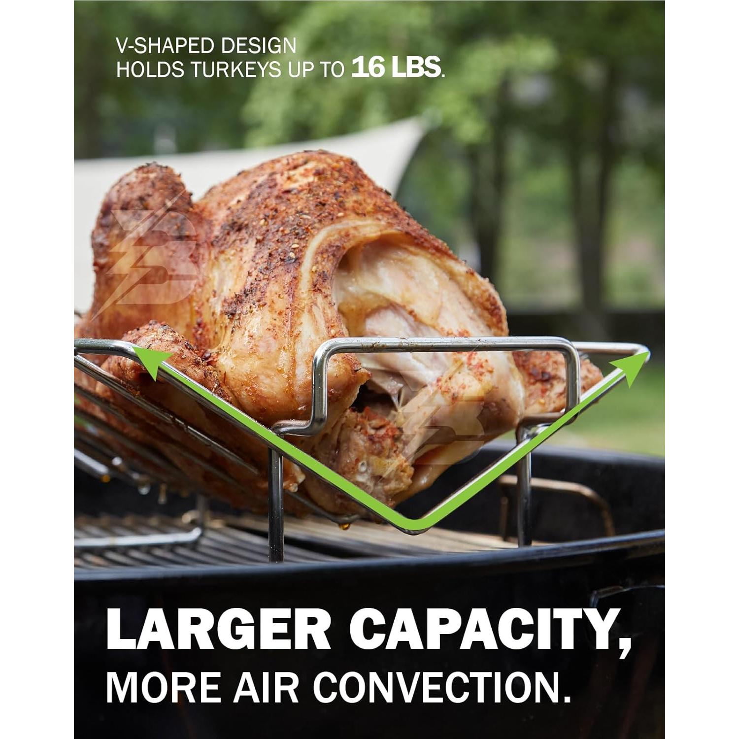 Soporte para Pavo en V BONPAZ de Acero Inoxidable 2 en 1